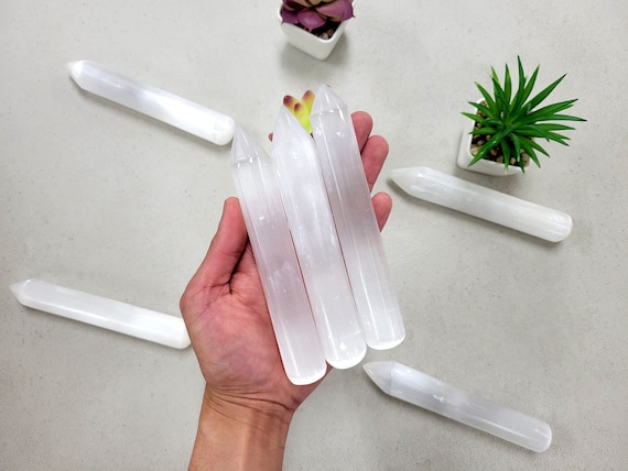 Selenite Wand - Polished Selenite Massage Wand - Polished Selenite Crystal