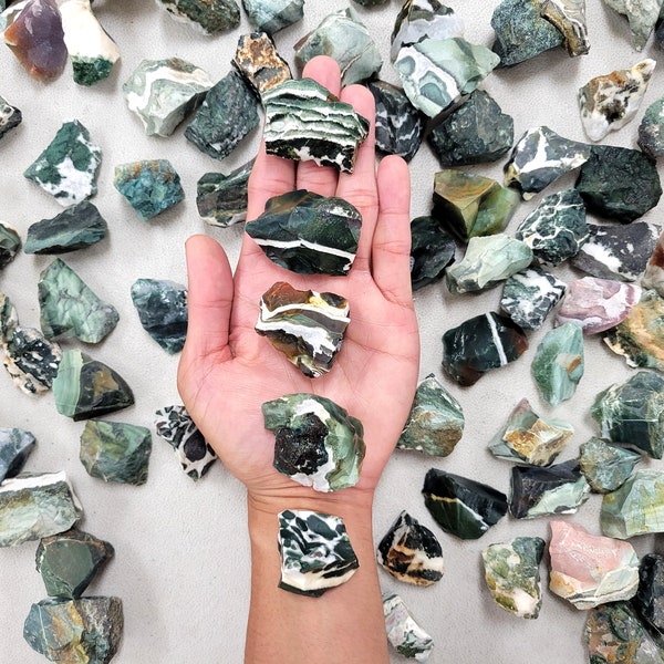 Indian Turquoise AKA Green Sardonyx Crystal Stones Raw Rough Bulk