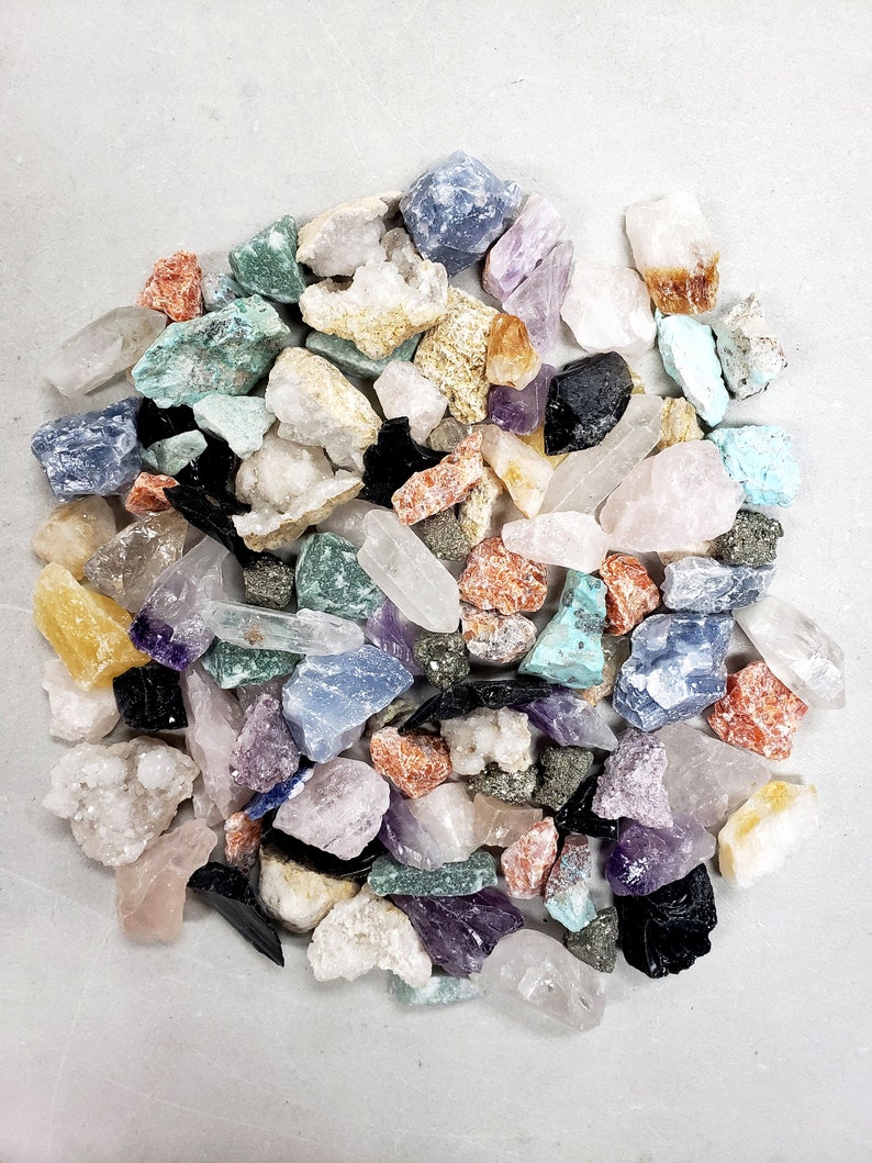 Raw Crystal Chips - Assorted Crystals Bulk - Rough Natural Rocks Mixed Lot Collection 