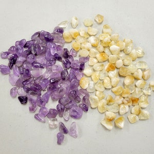 Tumbled Amethyst & Citrine Crystals - Size Small 1/2 inch to 1 inch - Bulk Tumbled Crystals for Jewelry and Crafting