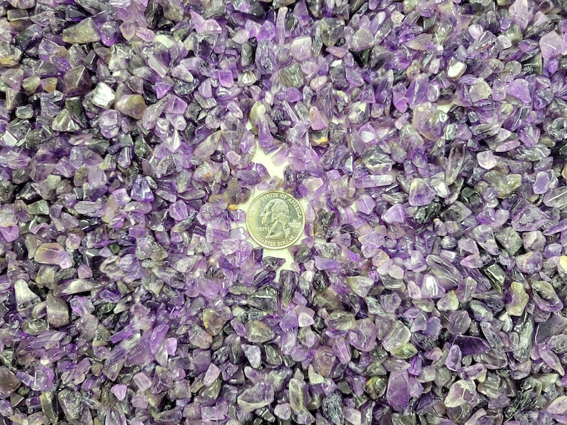 Tumbled Amethyst Chips Loose Gemstone Chips Bulk Tiny Etsy