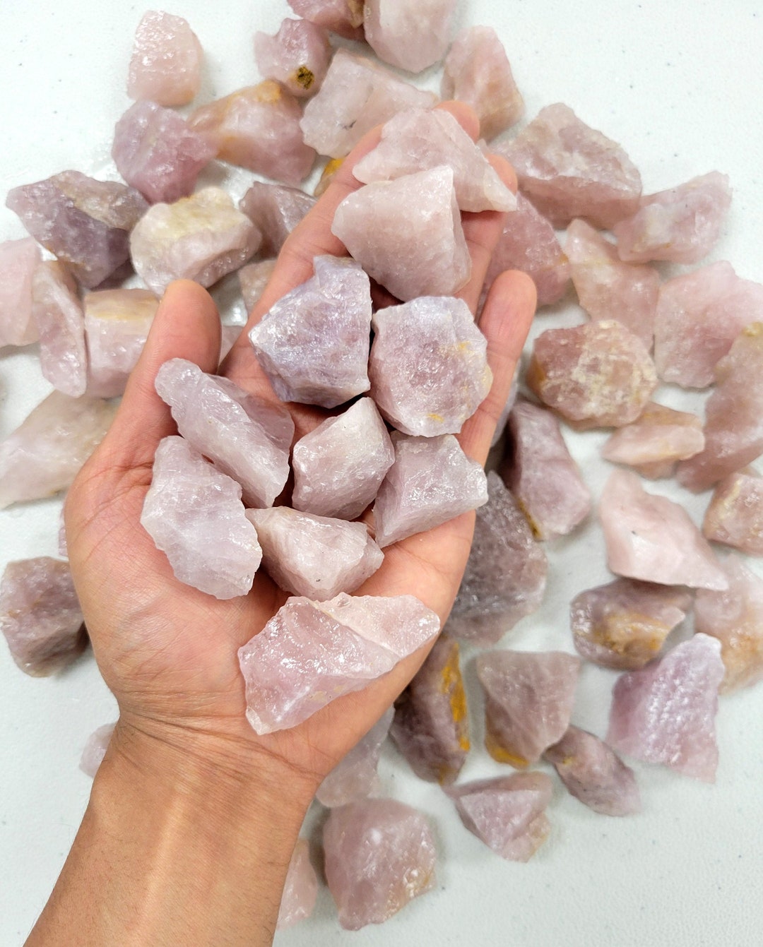 Lavender Rose Quartz Crystals, Rough Rose Quartz Bulk, Natural Raw