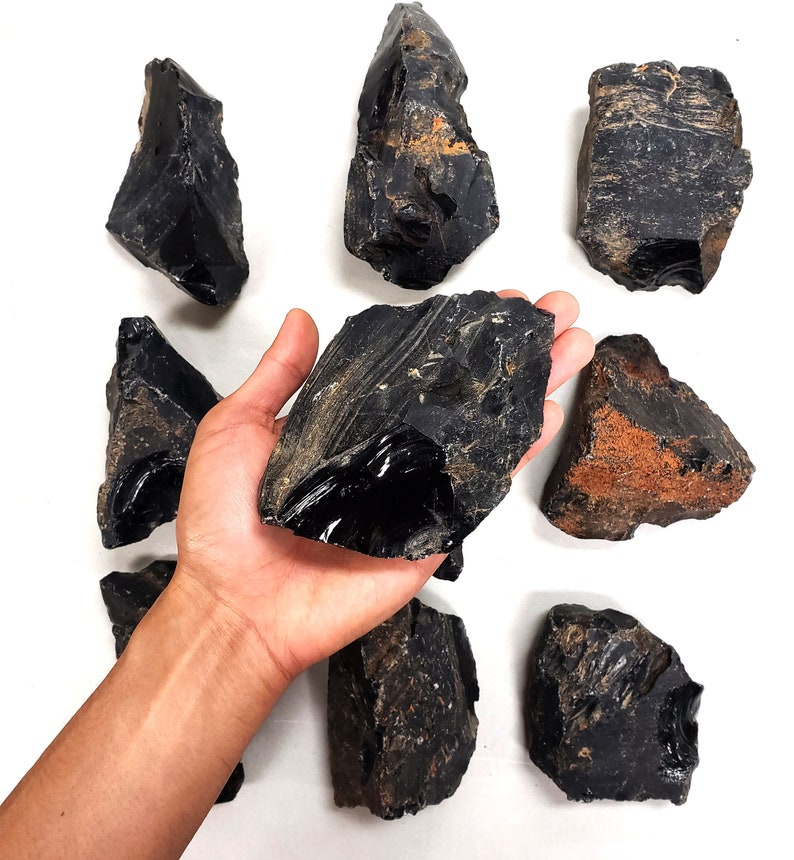 Crystal Healing /& Rock Decor Black Obsidian Stone Black Obsidian Crystal For Lapidary 1 LB to 6 LB Large Black Obsidian Chunk