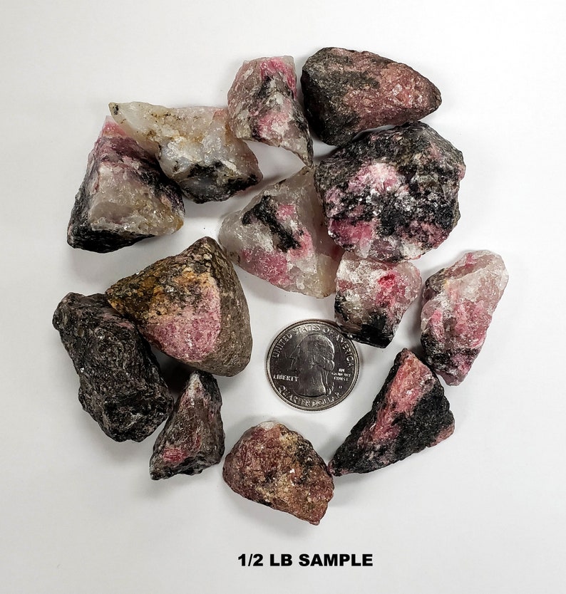 Rhodonite Stones Raw Bulk Crystals Natural Stones for Tumbling, Cabbing ...