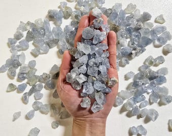 Celestite Crystal Chips Raw Celestine Stone Chunks for Crafting, Jewelry Making & Crystal Healing