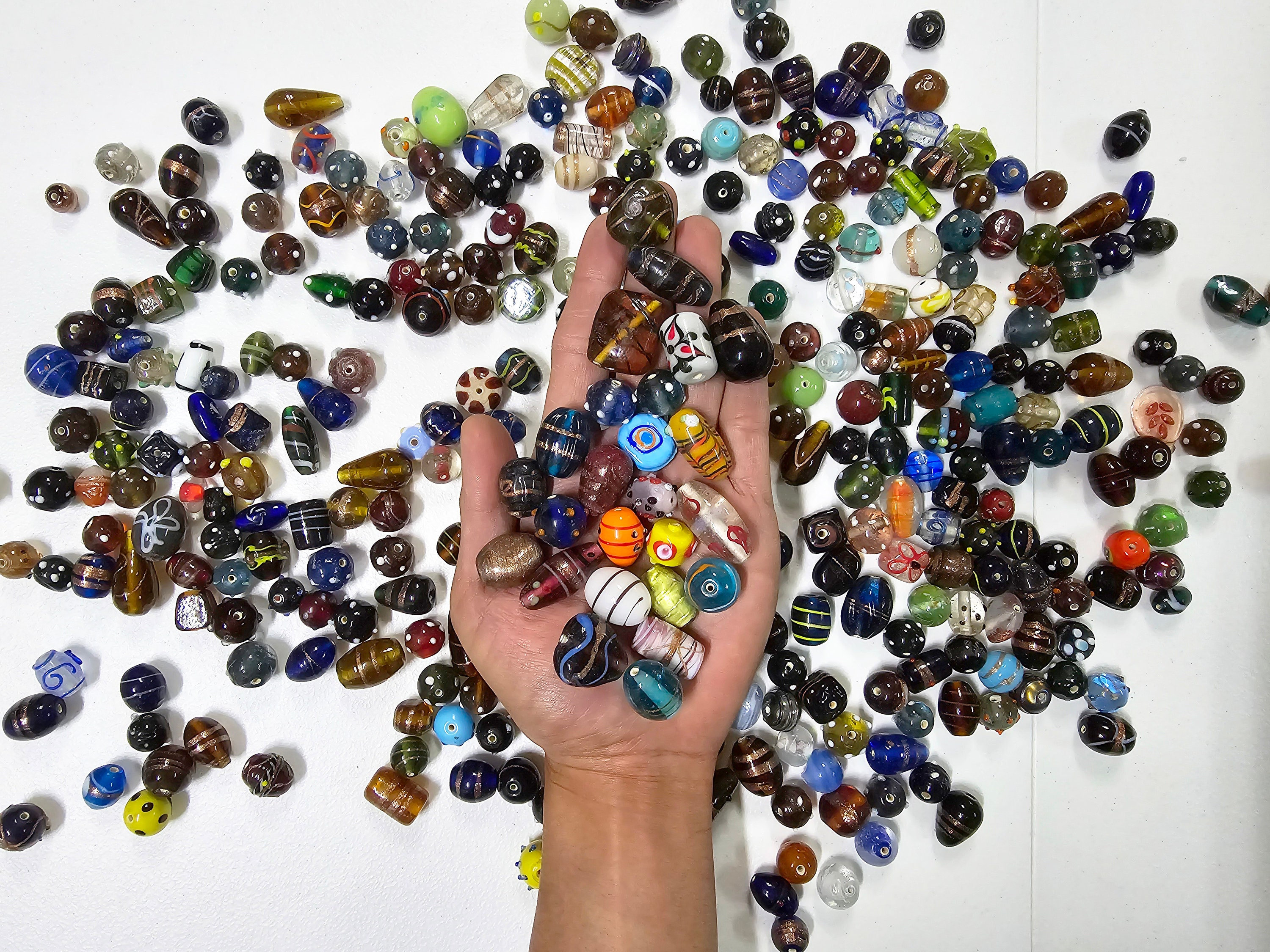 Mixed Glass Beads Assorted Lampwork Bead Mix Colorful Random Styles Wholesale Bulk By Pound