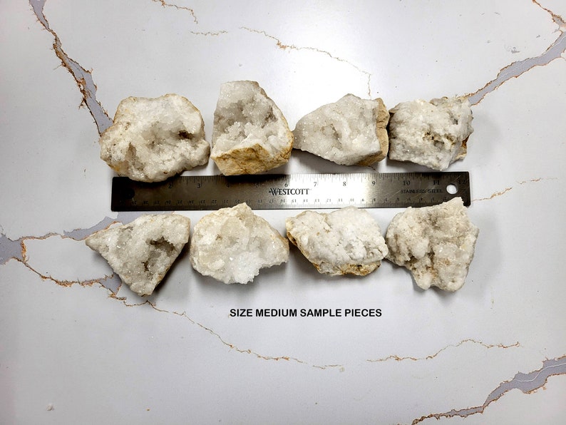Cluster Ruller Druzy Moroccan Crystal Cluster Opened Broken Geode Half, Snowy Milky ...