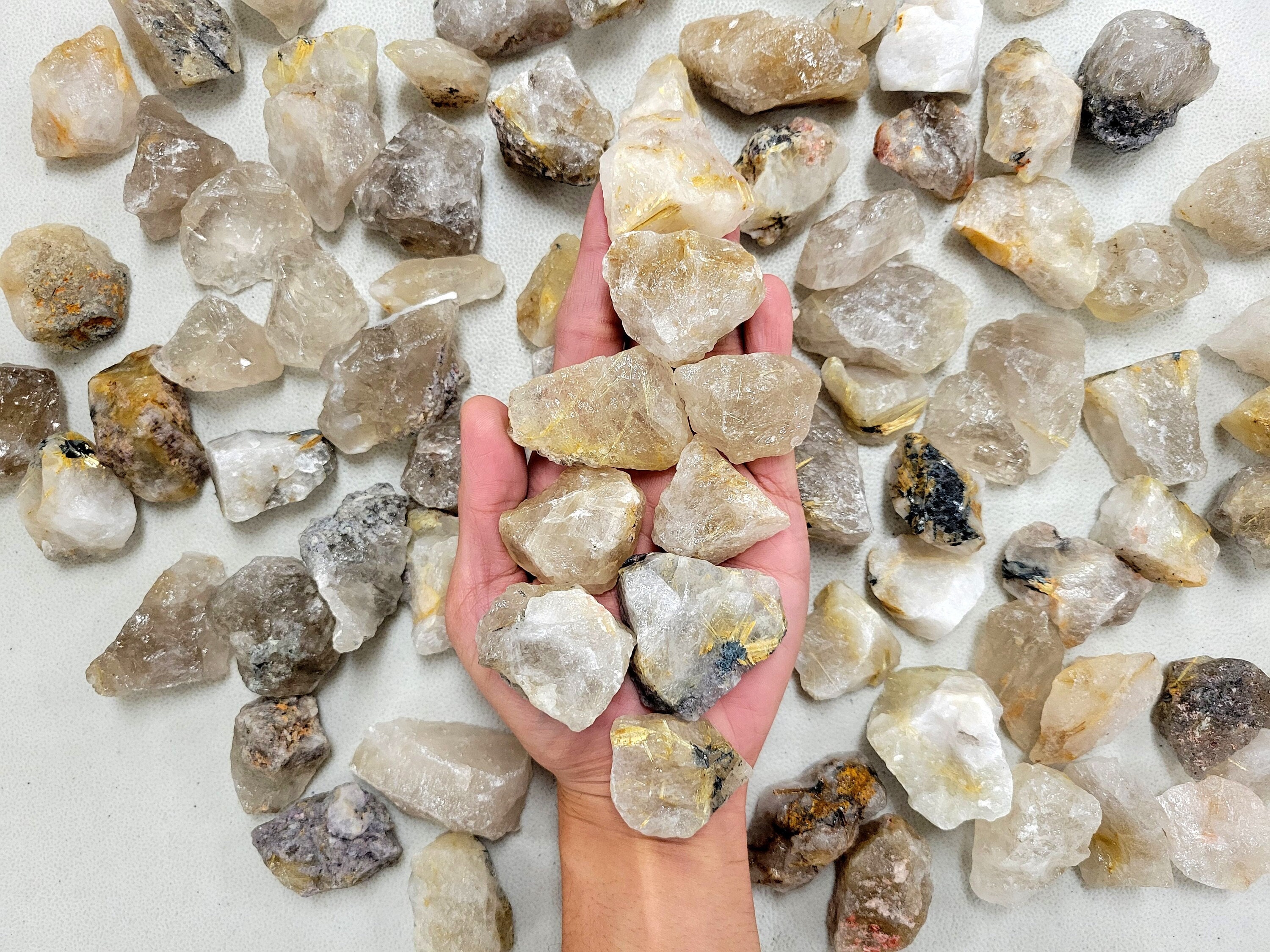 Rough Rutile Quartz Crystals - Raw Rutilated Quartz Stones Bulk for ...