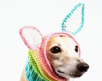 Knitted Bunny Ear Hat for Dog, Gift for Dog Lover