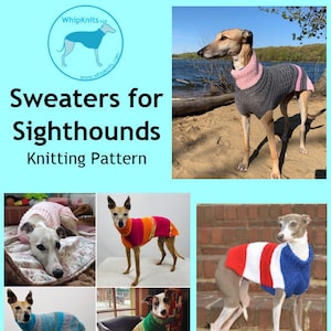 Dog Sweater Knitting Pattern, PDF Instant Download, Great for Whippet, Greyhound, Italian Greyhound