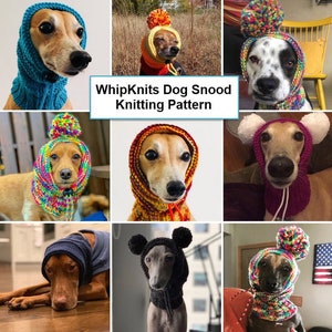 Dog Snood Knitting Pattern, PDF Instant Download, Knitted Dog Hat Pattern image 1