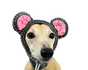 Knitted Mouse Hat for Dog, Gift for Dog Lover