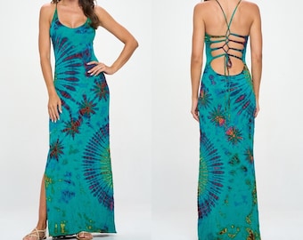 Vacay-mode Tie dye spandex maxi dress, Spandex Dress, Sexy long dress, Ultra soft spandex dress