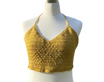 metallic crochet top
