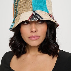 Hemp and cotton mixed patch hat, hippie hat, free spirit hat, boho hat, organic hemp hat image 5