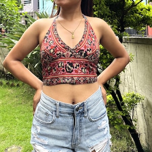 Silk halter  reversible top