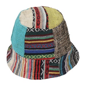 Hemp and cotton mixed patch hat, hippie hat, free spirit hat, boho hat, organic hemp hat image 2