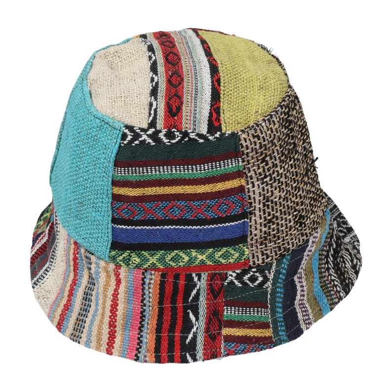 Hemp and cotton mixed patch hat, hippie hat, free spirit hat, boho hat, organic hemp hat image 2