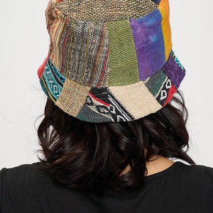 Hemp and cotton mixed patch hat, hippie hat, free spirit hat, boho hat, organic hemp hat image 8