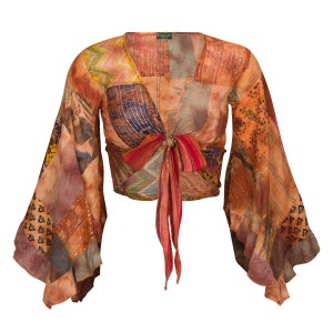 Take me back to the 90&#39;s patchworks top, Crop top, Festival top, Tie dye top, Bell sleeves top, boho top, freespirit top, hippie top