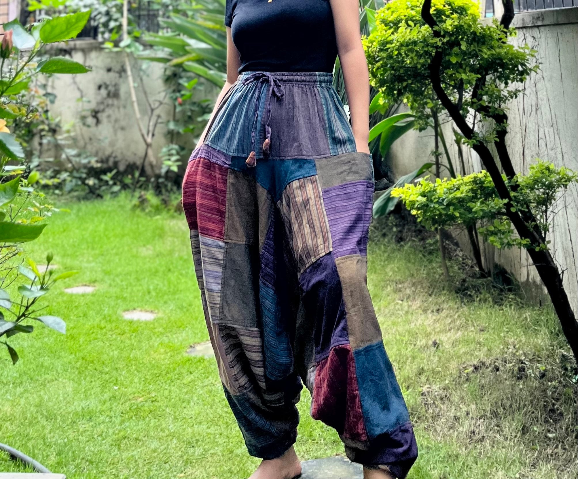 PATCHWORK BOHO PANTS, Capri Pants, Boho pants, Patchwork Pant, Assorte –  Shop Bouboulina