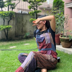 Cotton patchwork overalls, jumpsuit, free spirit cloths, boho cloths, hippie cloths, unisex overalls