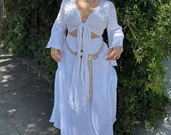 Organic Cotton Boho Skirt and  top matching set : Hippie Style