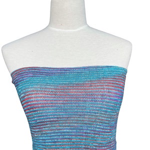 Woven organic cotton tube top, size XS/S/M/L Blue