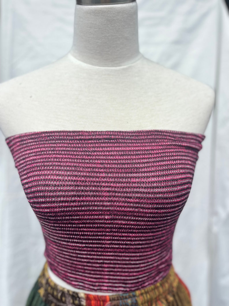 Woven organic cotton tube top, size XS/S/M/L Pink
