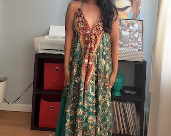 Indiase zijden vakantiejurk