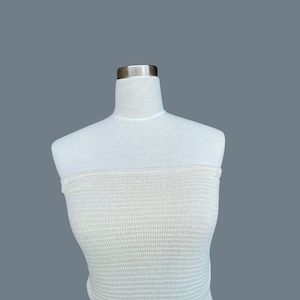 Woven organic cotton tube top, size XS/S/M/L White