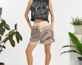 Vintage hutshort met rijstmeel