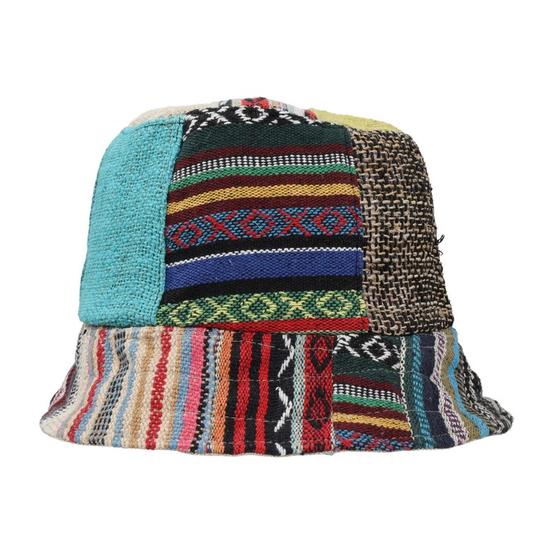 Hemp and cotton mixed patch hat, hippie hat, free spirit hat, boho hat, organic hemp hat image 3