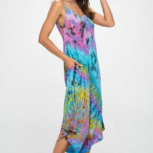 Tie dye harem jumpsuit, free spirit cloths, boho cloths, hippie cloths, wideleg jumpsuit, romper, fair-trade jumper