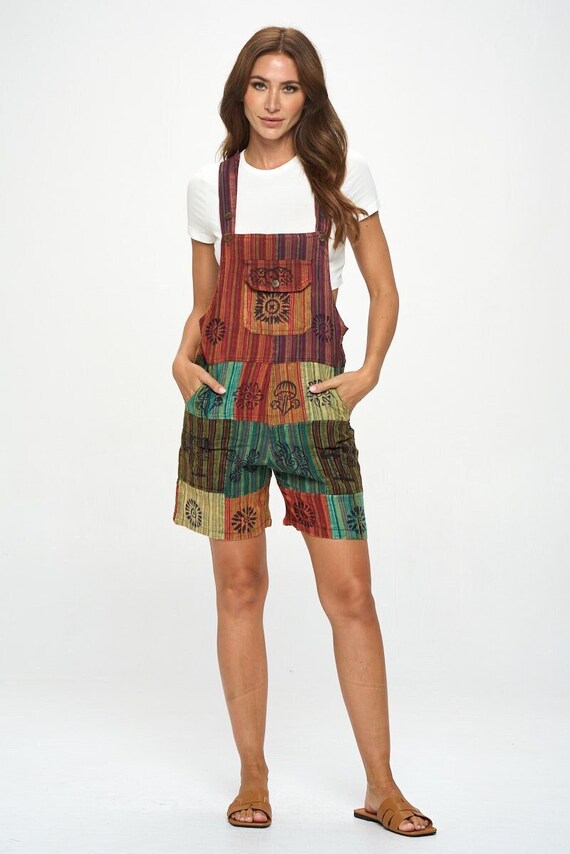 Salopette Harem Per Bambini In Cotone Patchwork - Colorata, Comoda, Con Tasche E Cinghie Regolabili - Foto 3