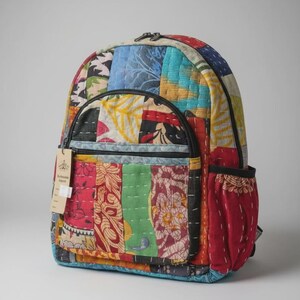 Zaino patchwork Kantha in cotone 1005