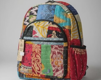 1005 katoenen Kantha patchwork-rugzak