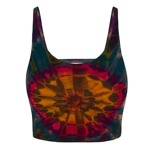 Tie dye crop top, festival top, spandex top,  hippie clothing, free size, beach top, bikini top