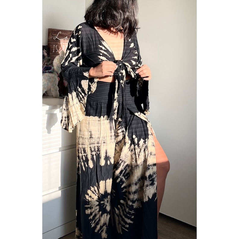 Tie Dye Print Crop Top & Leggings Set