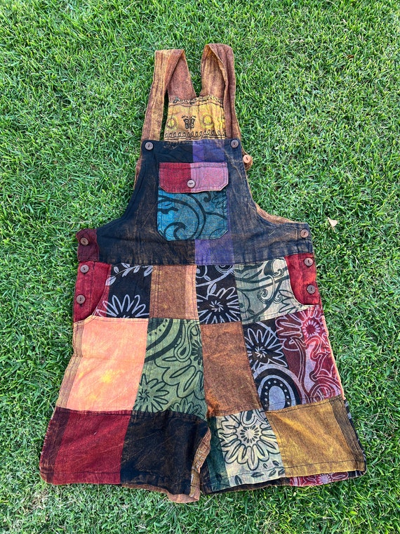 Salopette Sarouel Enfant Gheri - Coton, Motif Patchwork, Taille 5-6 Ans, Fabrication Artisanale Népal