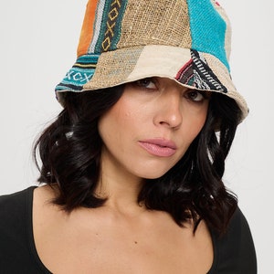 Hemp and cotton mixed patch hat, hippie hat, free spirit hat, boho hat, organic hemp hat image 6