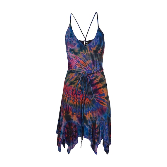 Tie Dye Spandex Fairy Dress, Handmade Boho Summer Dress