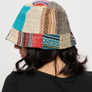 Hemp and cotton mixed patch hat, hippie hat, free spirit hat, boho hat, organic hemp hat image 7