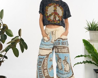 vintage katoenen rijsthutbroek