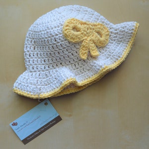 Simply Adorable U Beige Crochet Baby Sun Hat, Baby Girl Sun Hat, Handmade Baby Sun Hat, Baby Floppy Brim Hat, Child Sun Hat, Baby Floppy Hat