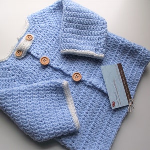 Simply Adorable U Crochet Blue Baby Sweater, Handmade Blue Baby Sweater, Crochet Blue Baby Jacket, Crochet Baby Blue Unisex Cardigan