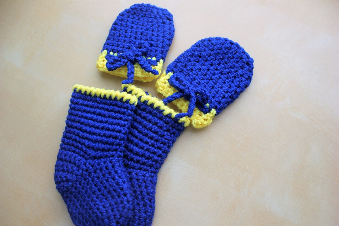 Simply Adorable U Navy Blue Crochet Baby Mittens and Socks Etsy