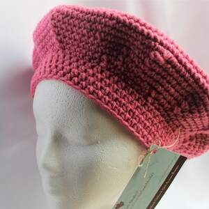 Simply Adorable U Adult Crochet Tam Hat/ Adult Crochet Burgundy Beret/ Ladies Crochet Tam Hat/Ladies Beret Hat/Raspberry Beret/Vintage Beret