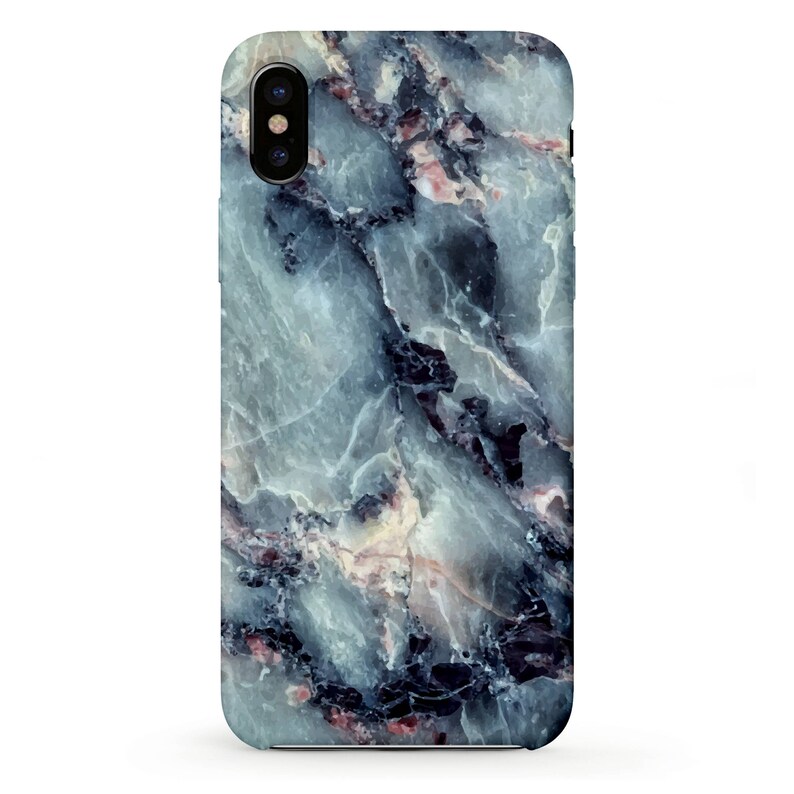 IPhone X Case Blue Marble Light Blue Dark Blue Marble Etsy