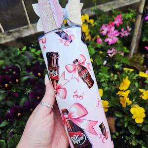20oz Coquette Inspired Dr Pepper Tumbler